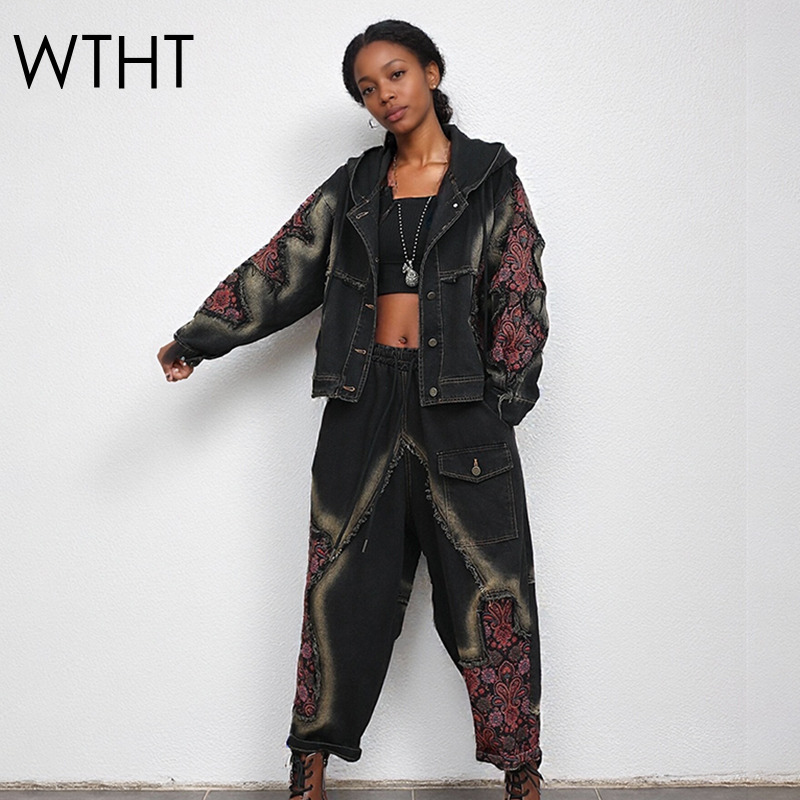 เสื้อแจ็คเก็ตยีนส์ผู้หญิง WTHT - Women'S Fashion Denim Jacket บทวิจารณ์และราคา