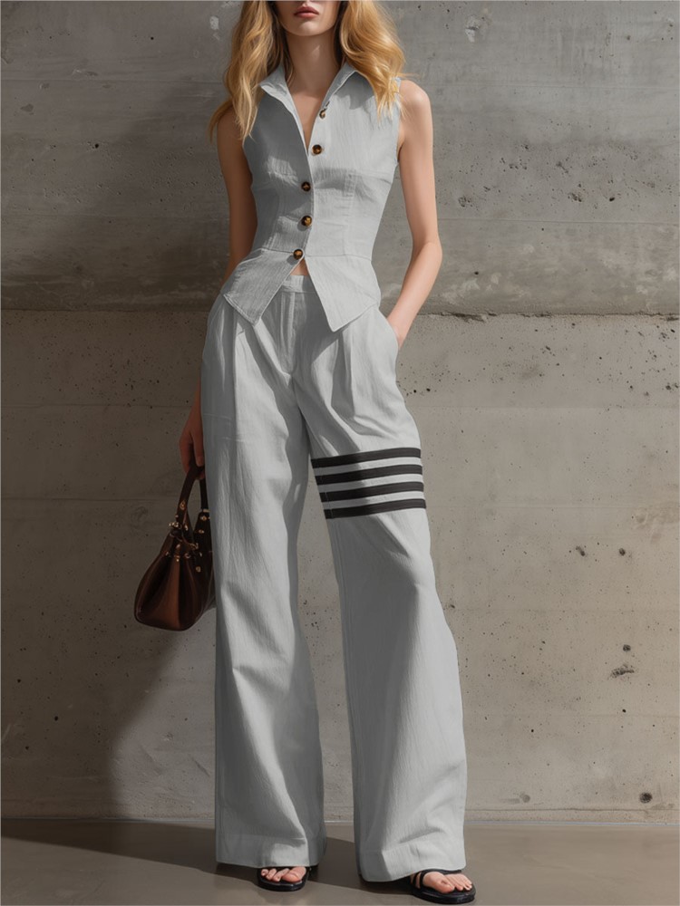 ชุดเซ็ตสองชิ้นสำหรับผู้หญิง ดี - Wide Leg Palazzo Pants บทวิจารณ์และราคา