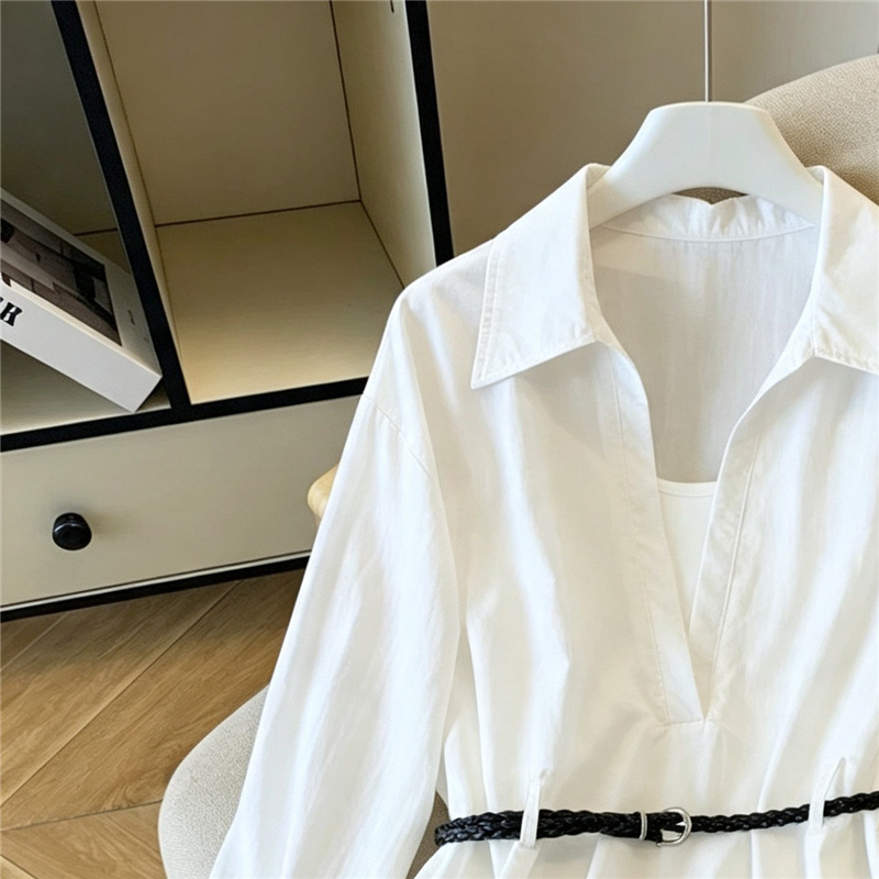 เสื้อเชิ้ตผู้หญิงคอปกคลาสสิกแข - Belted Shirt Dress บทวิจารณ์และราคา
