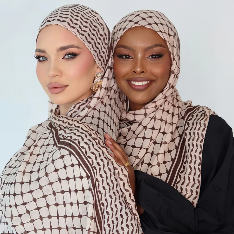 2ชิ้นผ้าพันคอผ้าชีฟองอาหรับสำห - Women Fashion Uae บทวิจารณ์และราคา