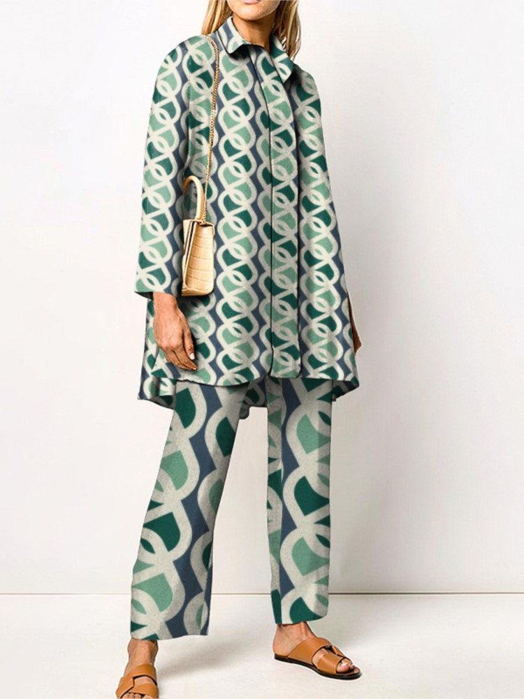 ฤดูใบไม้ร่วงใหม่หลวมVINTAGEพิม - Wide Leg Palazzo Pants บทวิจารณ์และราคา