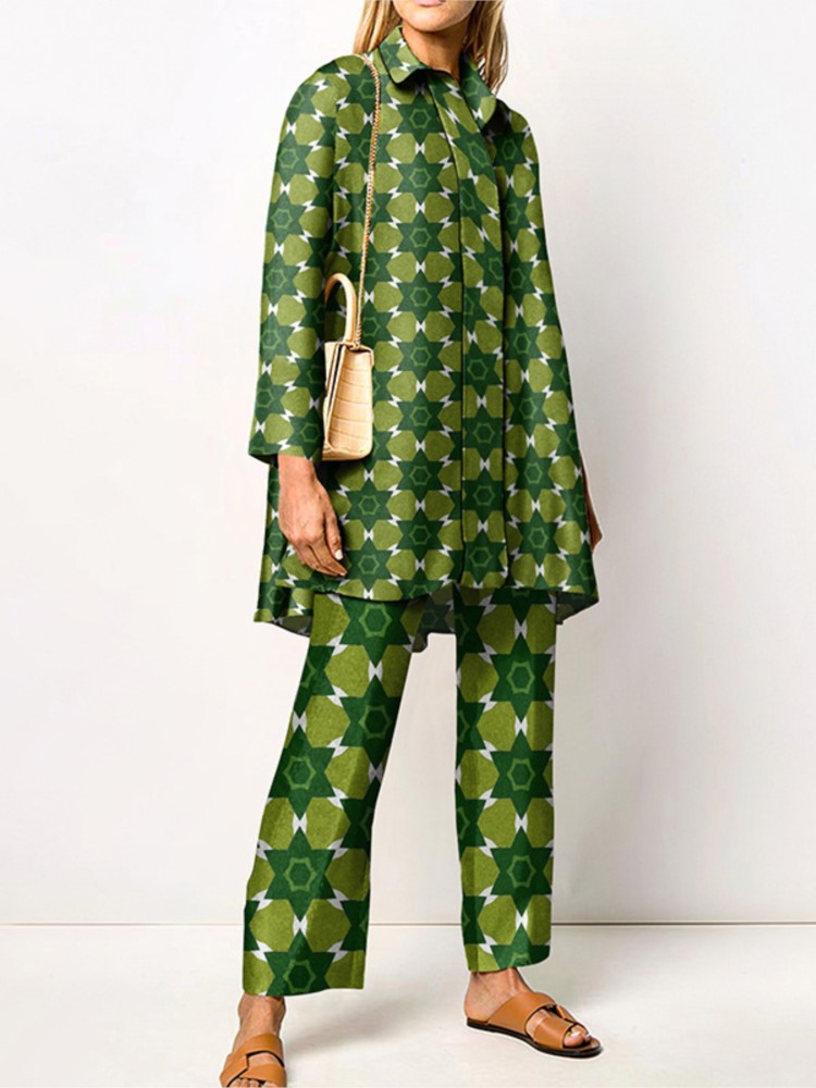 ฤดูใบไม้ร่วงใหม่หลวมVINTAGEพิม - Wide Leg Palazzo Pants บทวิจารณ์และราคา