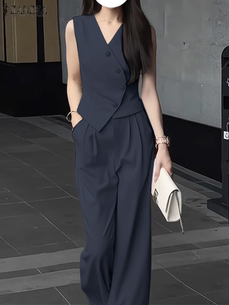 Zanzea ชุดกางเกงขากว้าง2ชิ้นสำ - Wide Leg Palazzo Pants บทวิจารณ์และราคา