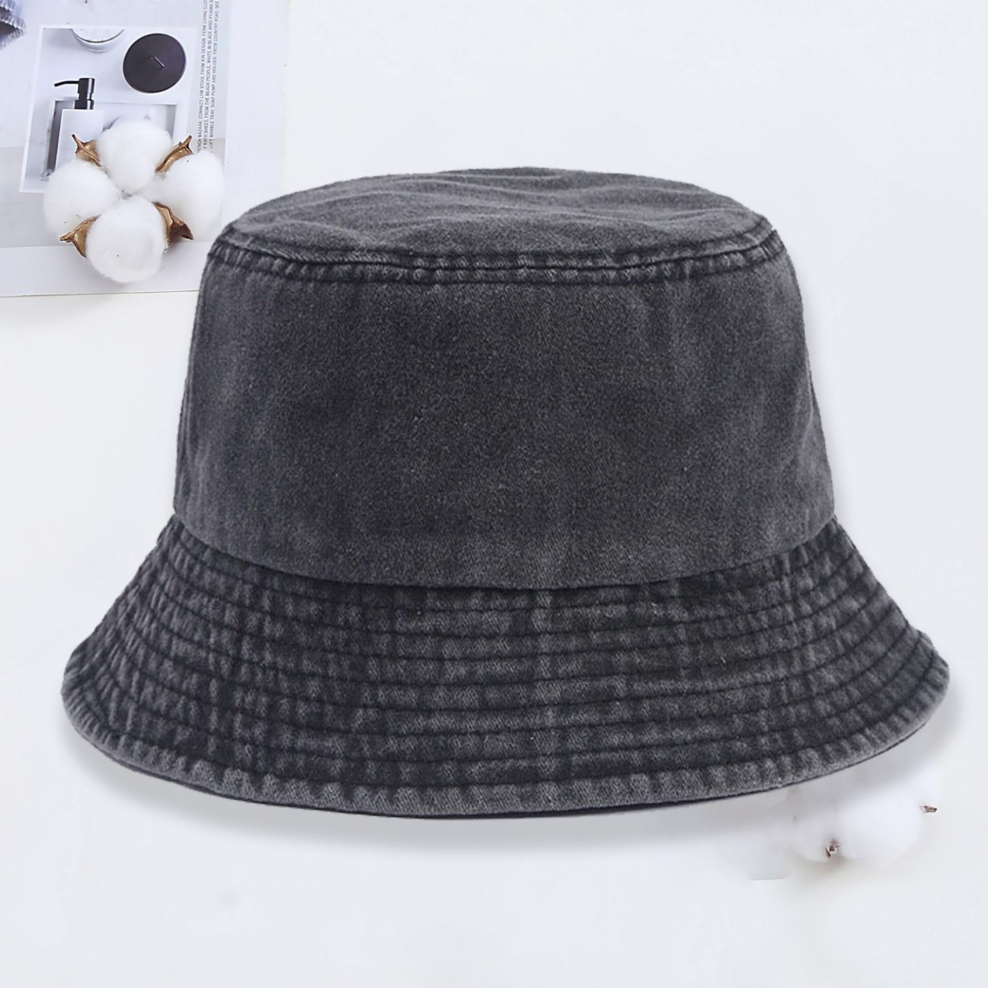 หมวกบักเก็ตยีนส์โลโก้สั่งทำพิเ - Women Fashion Hats บทวิจารณ์และราคา