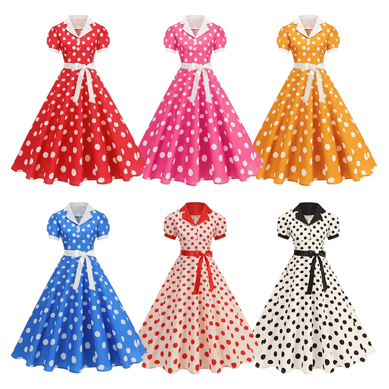 เดรสลายจุดวินเทจสำหรับผู้หญิง  - Women'S Fashion In The 60S บทวิจารณ์และราคา