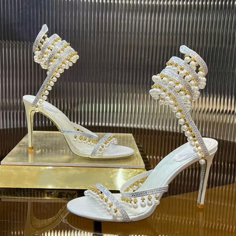 รองเท้าส้นสูงประดับมุกและคริสต - Women'S Fashion Q บทวิจารณ์และราคา