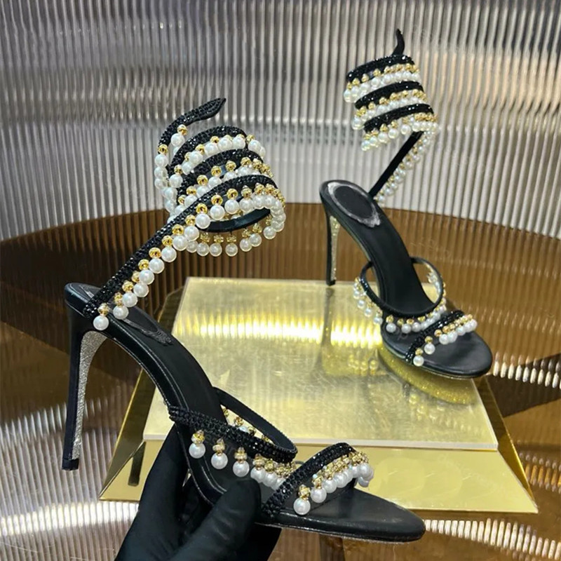 รองเท้าส้นสูงประดับมุกและคริสต - Women'S Fashion Q บทวิจารณ์และราคา