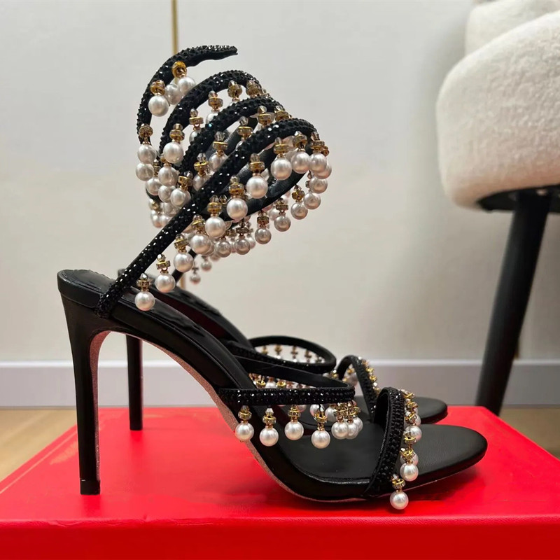 รองเท้าส้นสูงประดับมุกและคริสต - Women'S Fashion Q บทวิจารณ์และราคา