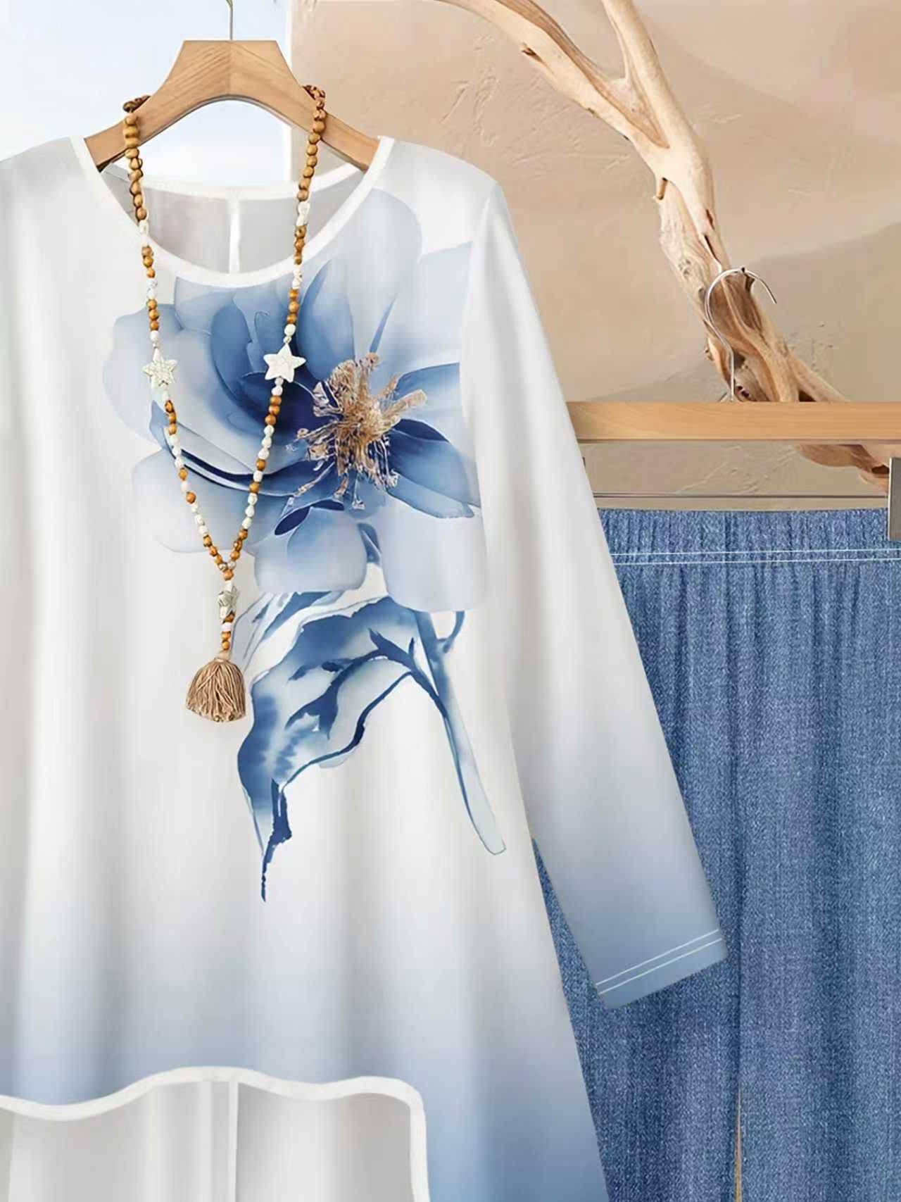 ชุดแฟชั่นสตรี 2 ชิ้น เสื้อแขนย - Wide Leg Palazzo Pants บทวิจารณ์และราคา