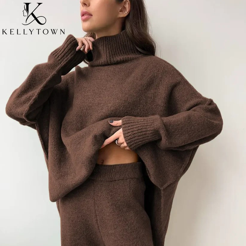 ชุดกางเกงไหมพรมฤดูใบไม้ร่วง-ฤด - Wide Leg Palazzo Pants บทวิจารณ์และราคา