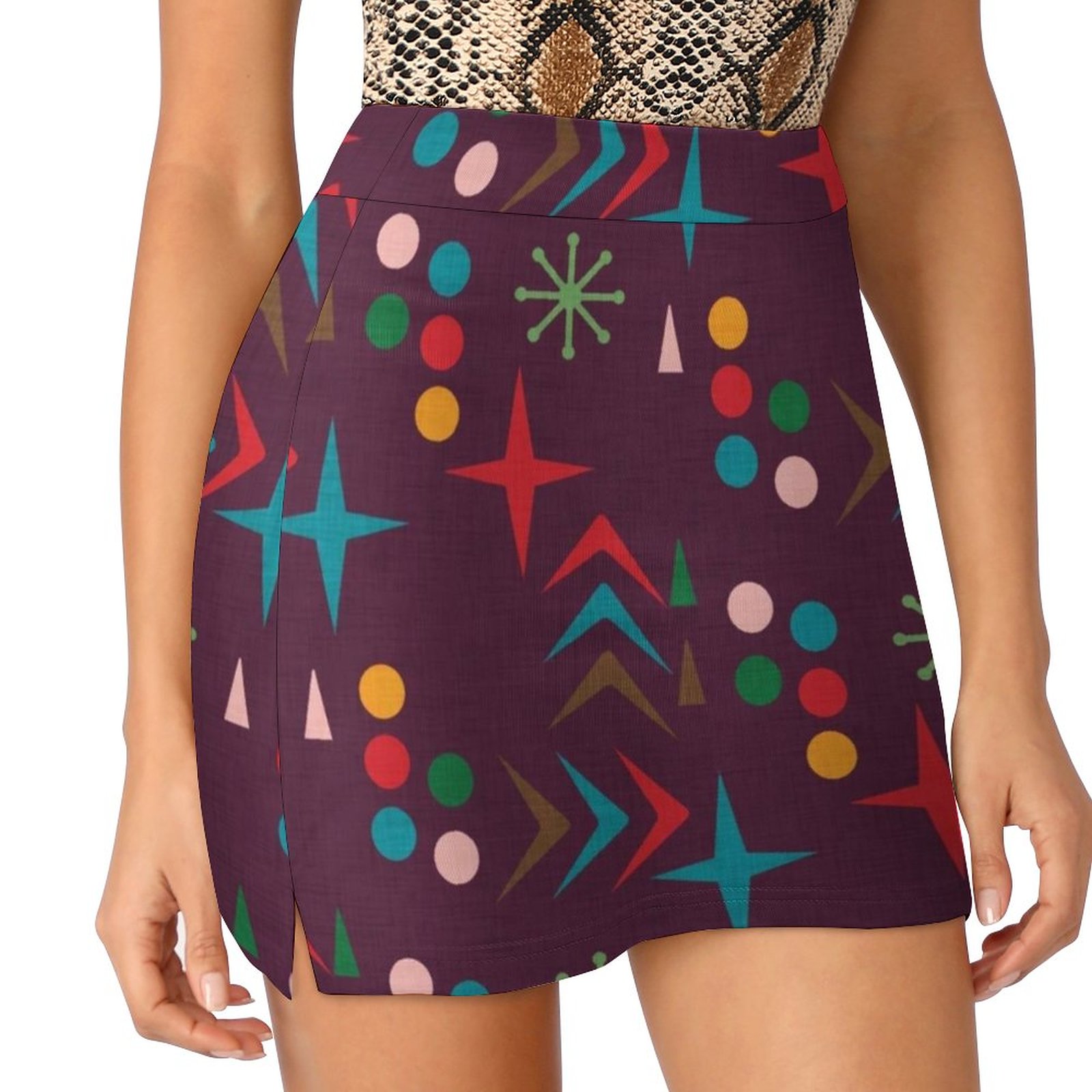 ลายอะตอม สีม่วง Mid Century Mo - Women'S Fashion In The 60S บทวิจารณ์และราคา